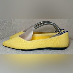 Rothy’s The Point flats slip-ons yellow butter sunshine marigold flexible 9.5